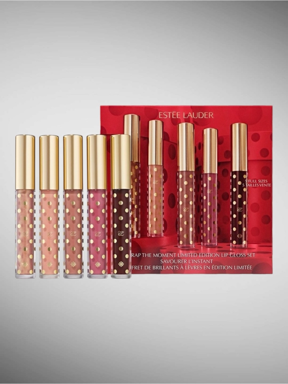 Estee Lauder Unwrap the Moment Lip Gloss Set NWT Limited Edition 5 Pc